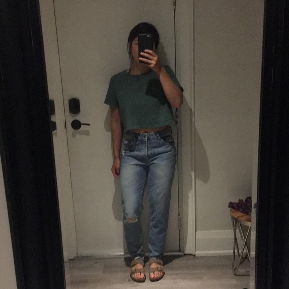 NWOT Zara dad boyfriend ripped jeans